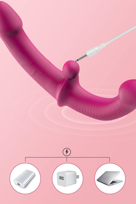 Divpusīgs silikona dildos ar 10 vibrācijas režīmiem un bezvadu tālvadību