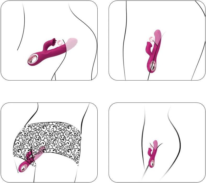 Двухголовочный вибратор для женщин с сильной присоской и 10 режимами вибрации