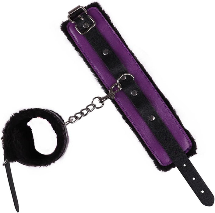 Erotiska 8 Daļu Ādas Saistīšanas Komplekts Violetā Krāsā pāriem