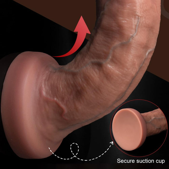 Реалистичный толстый дилдо с сильной присоской для стимуляции точки G