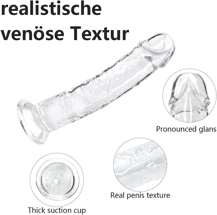 6,3 collu mīksts reālistisks dildo sievietēm ar spēcīgu piesūcekni