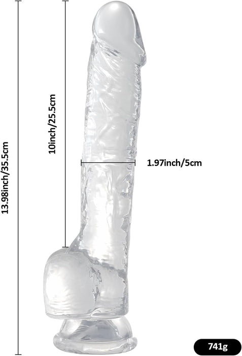 Reālistisks 35,5 cm garš gigantiskais dildo ar spēcīgu piesūcekni