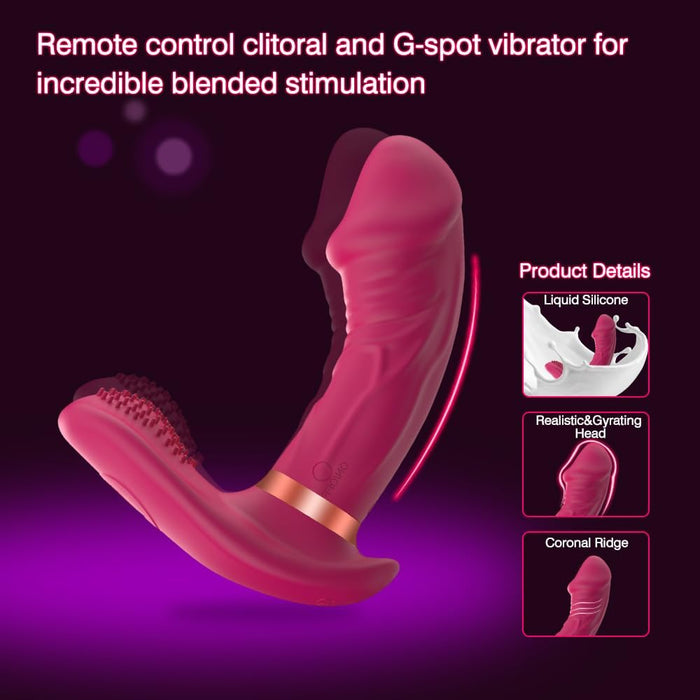 Ergonomisks tauriņa formas klitora un G punkta vibrators ar tālvadību un lietotni
