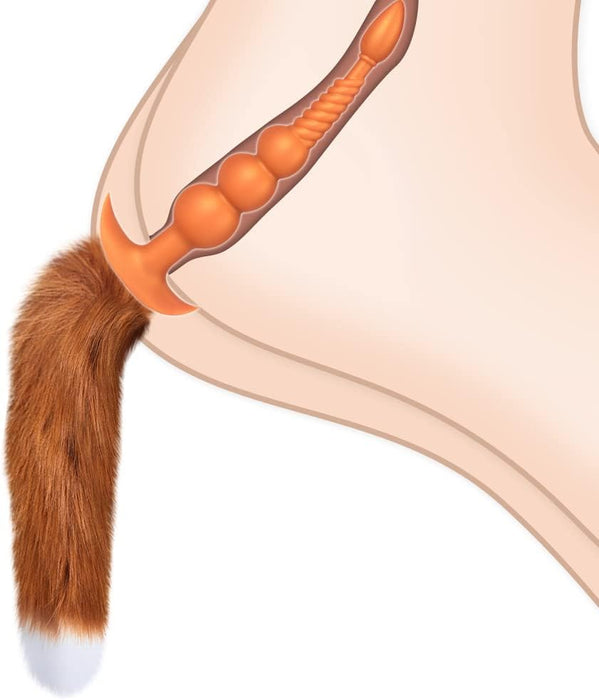 Anālais Tapa ar Noņemamu Lapsas Asti XL Izmērā