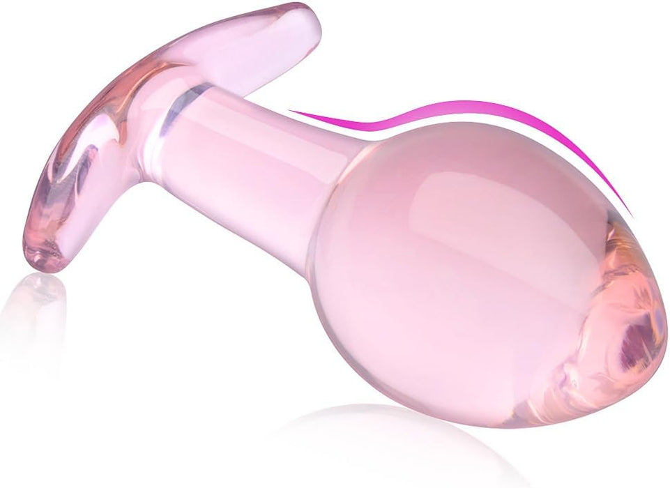 Элегантный набор из 3 стеклянных анальных пробок разного размера с сильной присоской