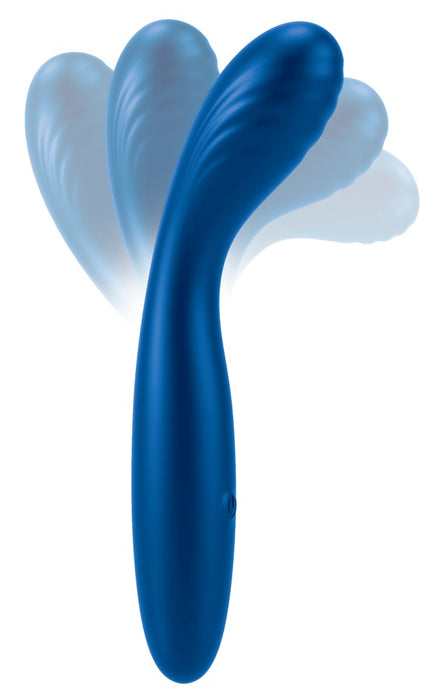 Elastīgs G-punkta vibrators īpašā metāliskā silikona versijā ar 10 vibrācijas režīmiem