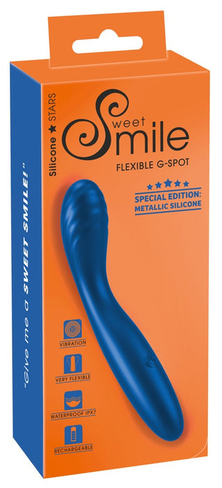 Elastīgs G-punkta vibrators īpašā metāliskā silikona versijā ar 10 vibrācijas režīmiem