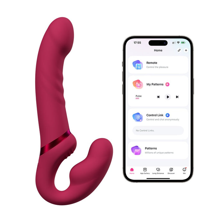 Lapis – lietotnē vadāms strapless vibrators lomu spēlēm un peggingam sievietēm
