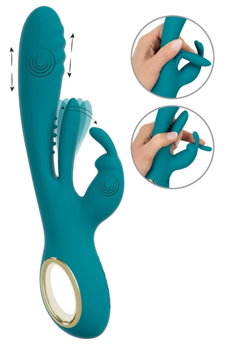 Trīskāršs Rabbit Vibrators ar Spēcīgu Spiedošo Funkciju un G-punkta Stimulāciju Sievietēm