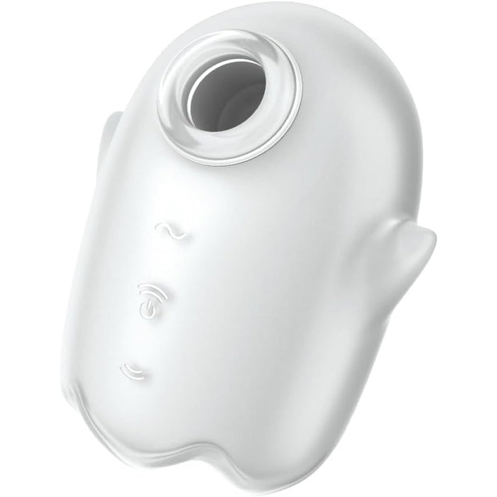 Satisfyer Glowing Ghost White – diskretiškas, intensyvus klitorio stimuliatorius su švytėjimo funkcija ir vibracijomis