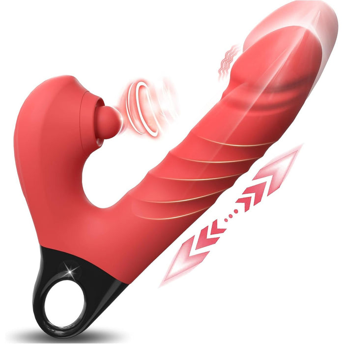 Вибратор с сильной присоской и функцией пульсации для стимуляции точки G и клитора