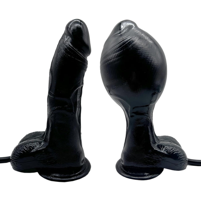 Piepūšams reālistisks dildo ar spēcīgu piesūcekni, melns, 7,28 collas