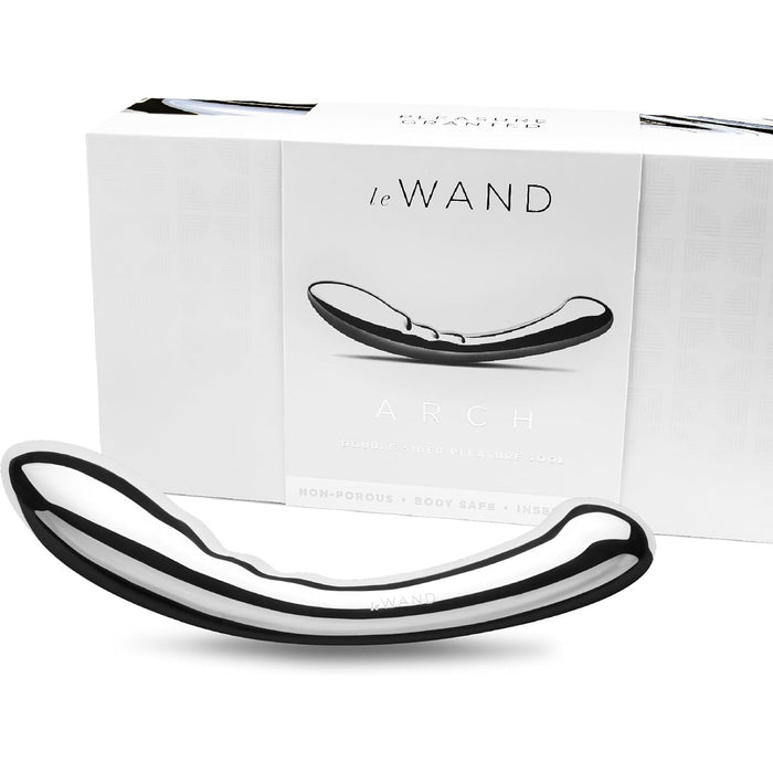 Полулунный массажер простаты с двумя концами из нержавеющей стали с сильной присоской