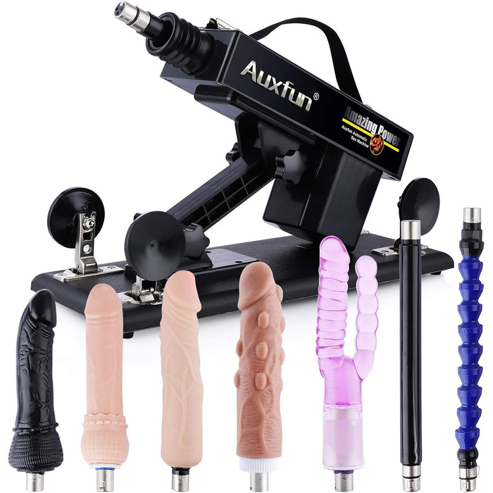 Автоматическая любовная машина Auxfun с 7 насадками и сильной присоской