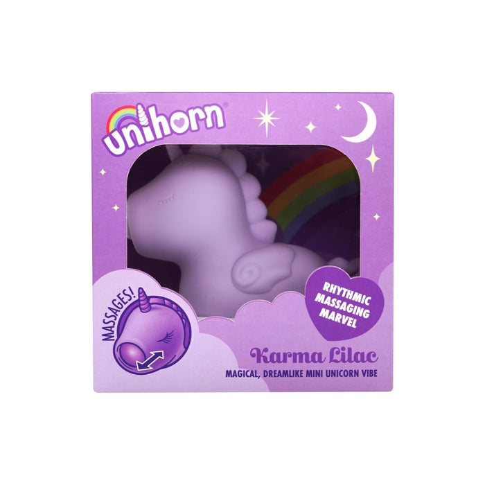 Karma Auflegevibrator violeta krāsā ar mīļu vienradža dizainu, 9 cm