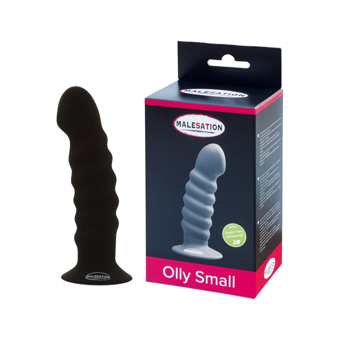 Melns neliels Olly silikona dildo ar gludu virsmu
