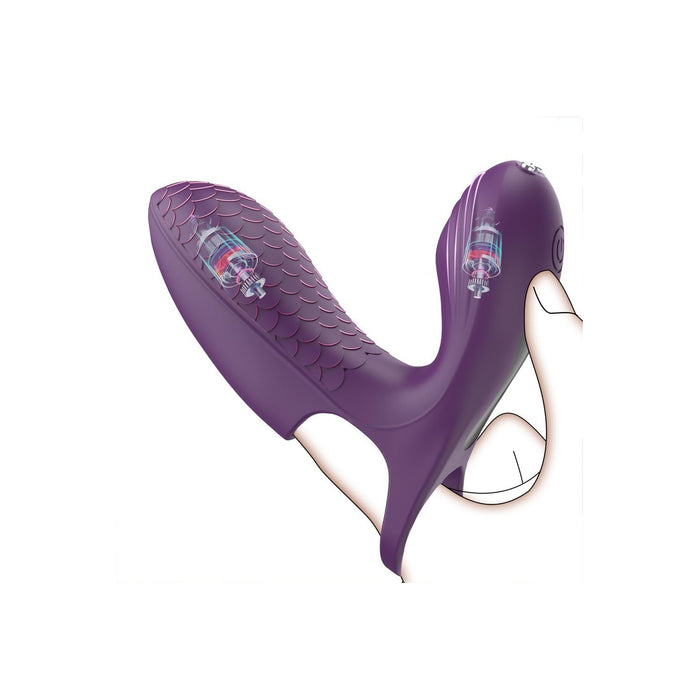 Pirkstu vibrators sievietēm ar 10 vibrācijas režīmiem un unikālu zvīņu tekstūru