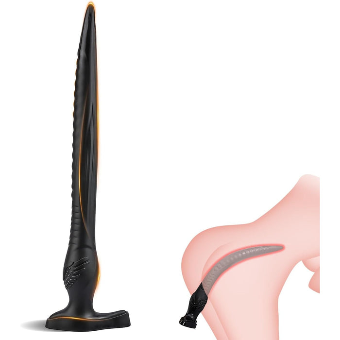 Длинная анальная пробка с сильной присоской и уникальной текстурой