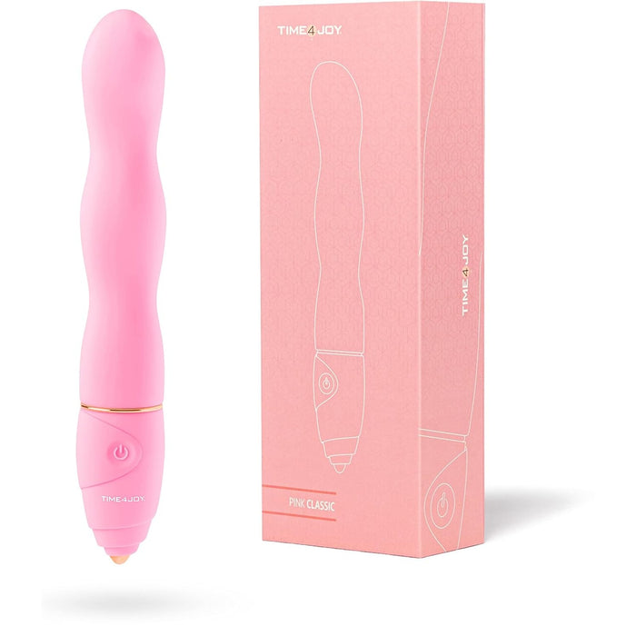Stilīgs rozā vibrators ar 10 intensitātes režīmiem un maigu silikona pārklājumu