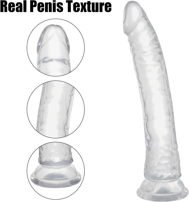 Реалистичный 32 см большой фаллоимитатор с сильной присоской и прозрачной текстурой