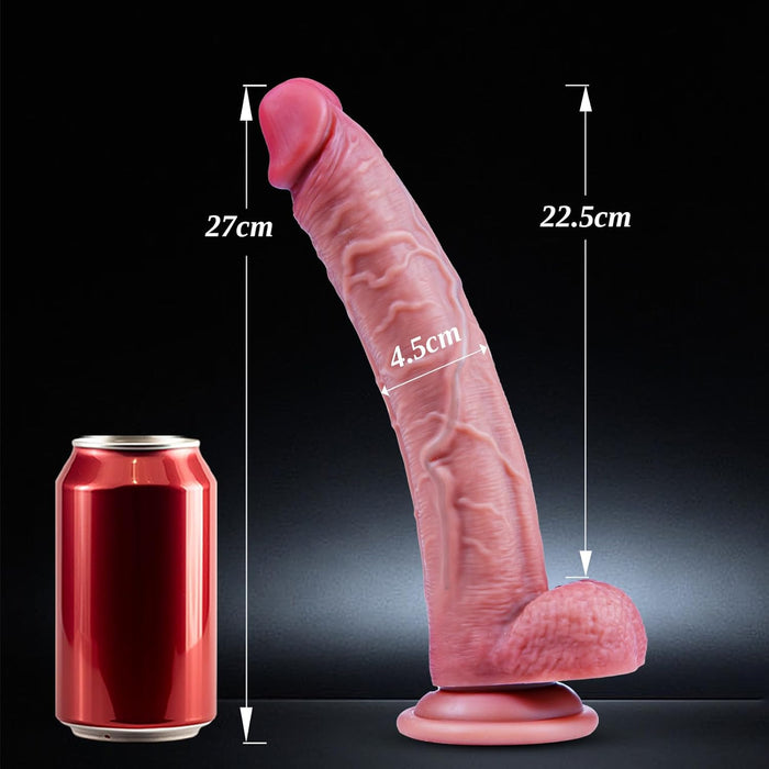 27 cm ekstra garš reālistisks silikona dildo ar spēcīgu piesūcekni