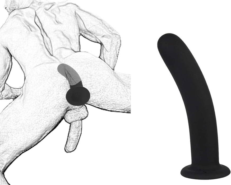 Гнущийся силиконовый дилдо с сильной присоской – 132 мм длиной, 25 мм диаметром