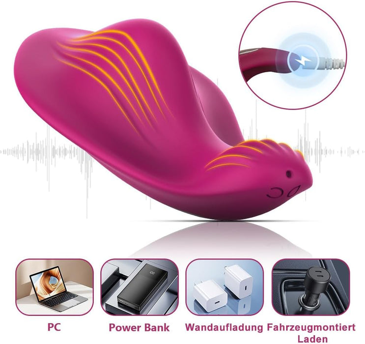 Портативный клиторальный вибратор-бабочка с 9 режимами и управлением через приложение