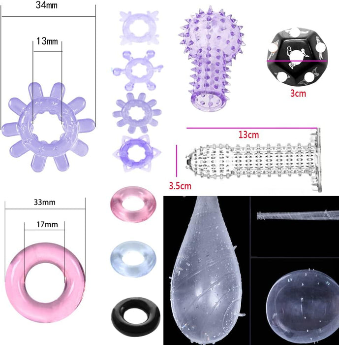 21 daļas BDSM rotaļlietu komplekts ar dubulto dildo un vibratoru