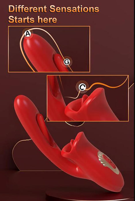 3 in 1 Silikona Rabbit Vibrators ar 10 Sūkšanas, Vibrācijas un Sitienu Režīmiem