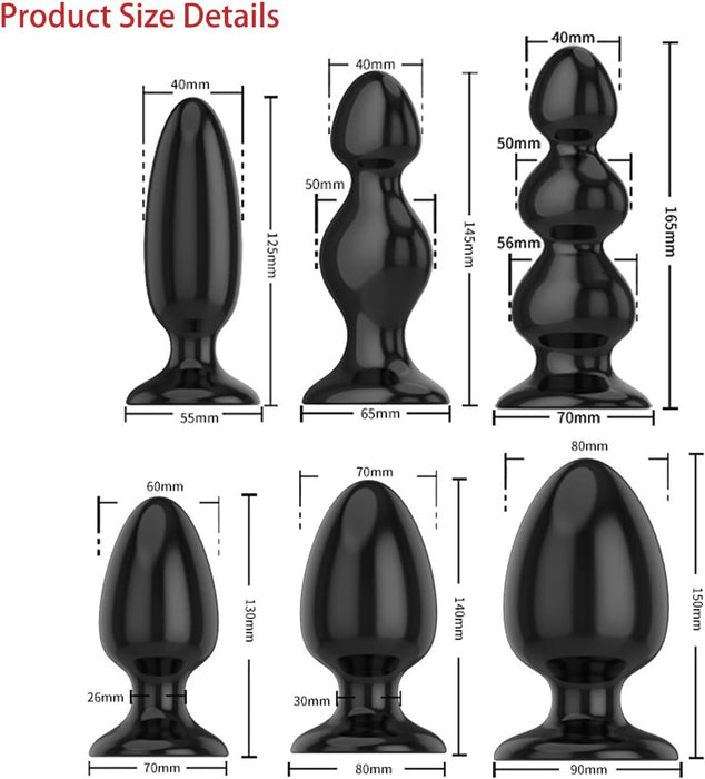Elastīgs TPE anālais korķis ar spēcīgu piesūcekni – pieejami 6 izmēri