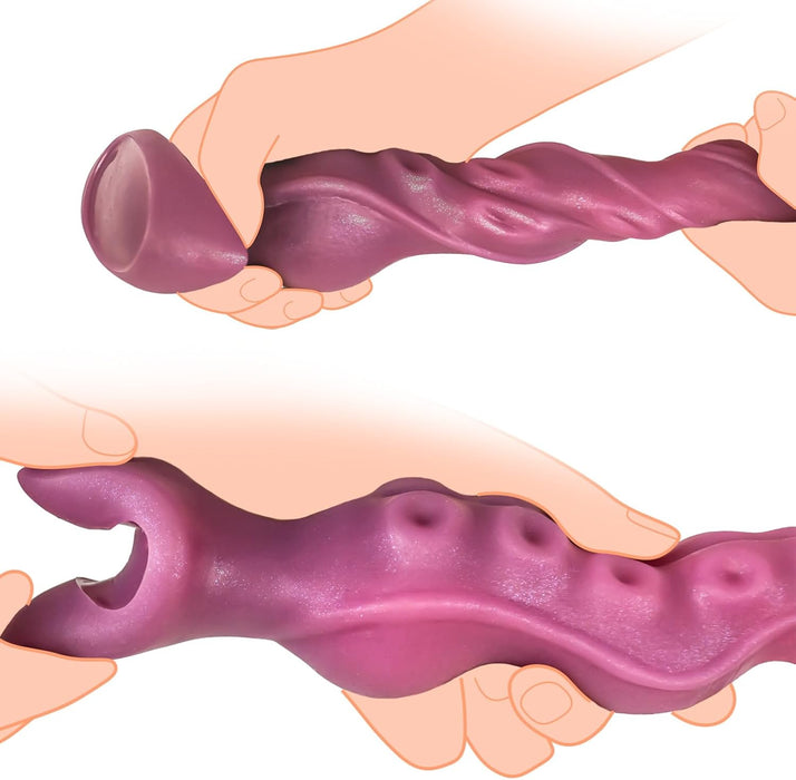 Реалистичный Темно-Красный Силиконовый Монстр-Щупальце для Стимуляции с Сильной Присоской