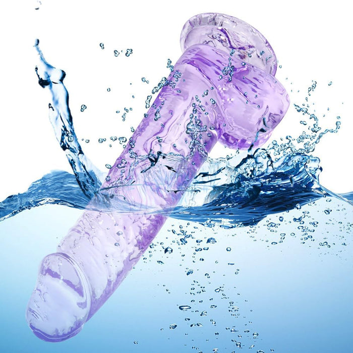 Фиолетовый 21 см дилдо с сильной присоской – подходит для новичков и всех полов