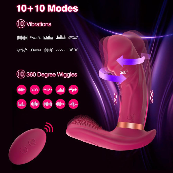 Ergonomisks tauriņa formas klitora un G punkta vibrators ar tālvadību un lietotni