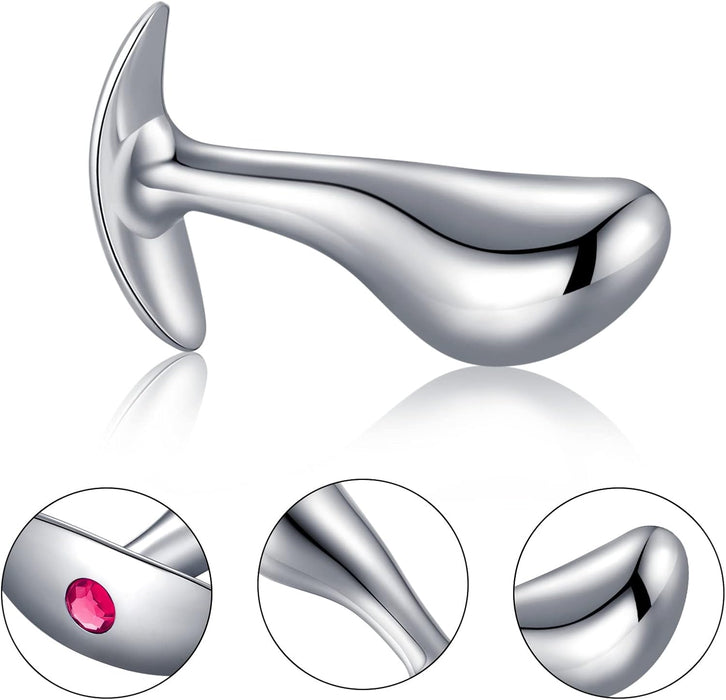 Металлические анальные пробки для женщин и мужчин с сильной присоской – набор из 3 размеров