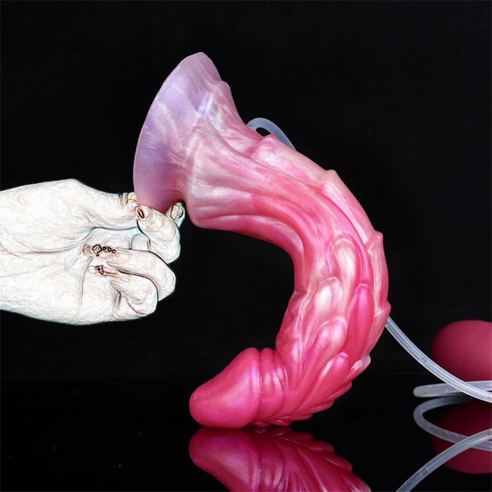 Reālistisks XL Pūķa Formas Dildo ar Stipru Piesūcekni un Smidzināšanas Funkciju