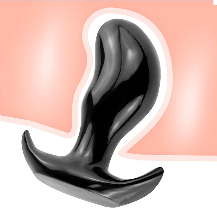 Большой черный анальный массажер Mango из мягкого TPE с сильной присоской