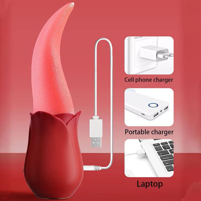 Reālistisks Klitora Mēles Vibrators ar 10 Vibrācijas Režīmiem un USB Uzlādi