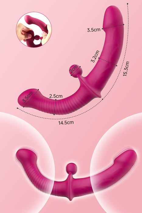 Divpusīgs silikona dildos ar 10 vibrācijas režīmiem un bezvadu tālvadību