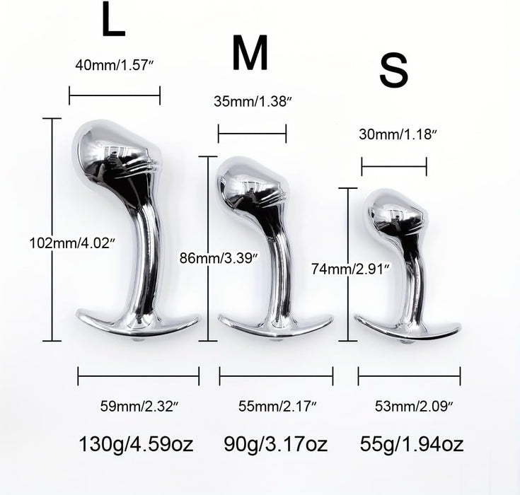 Металлические анальные пробки 3 размера с сильной присоской для мужчин и женщин