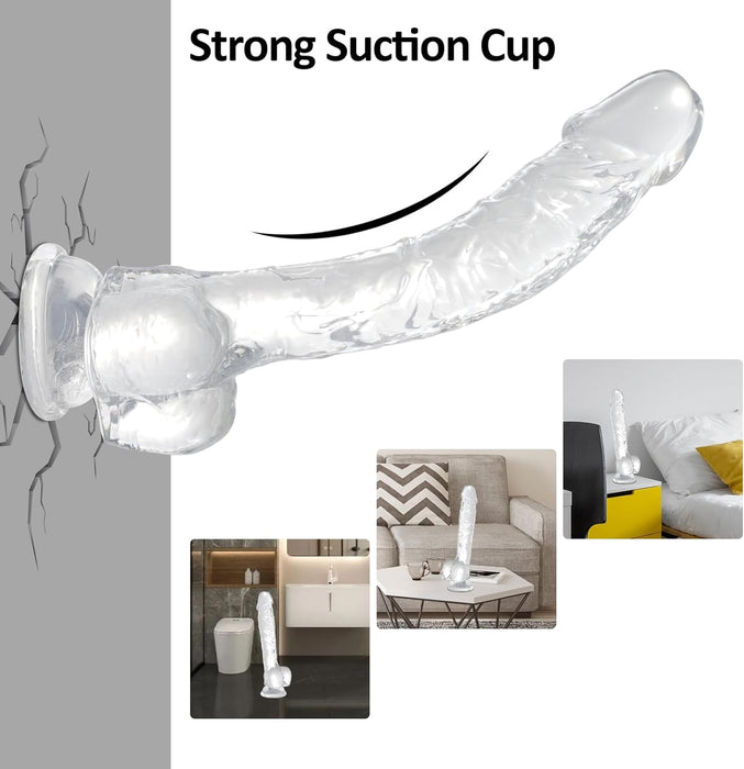 Reālistisks 35,5 cm garš gigantiskais dildo ar spēcīgu piesūcekni