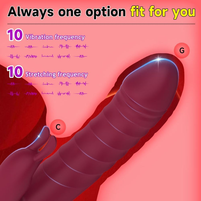 Vibrējošais dildo sievietēm ar G punkta un klitora stimulāciju un 9 režīmiem