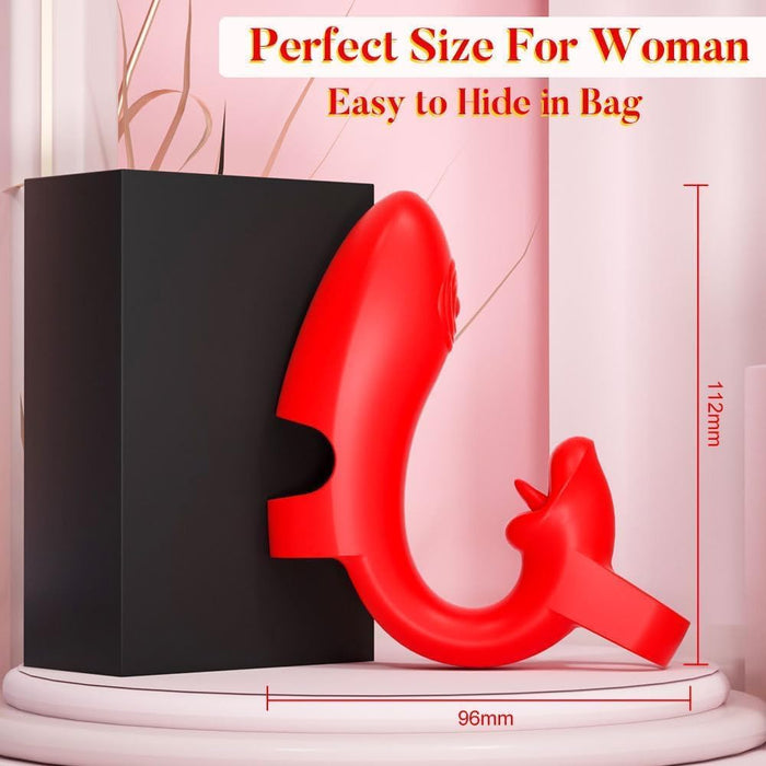 Pirkstu vibrators ar mēles funkciju – 10 vibrācijas režīmi, ūdensizturīgs mini stimulator