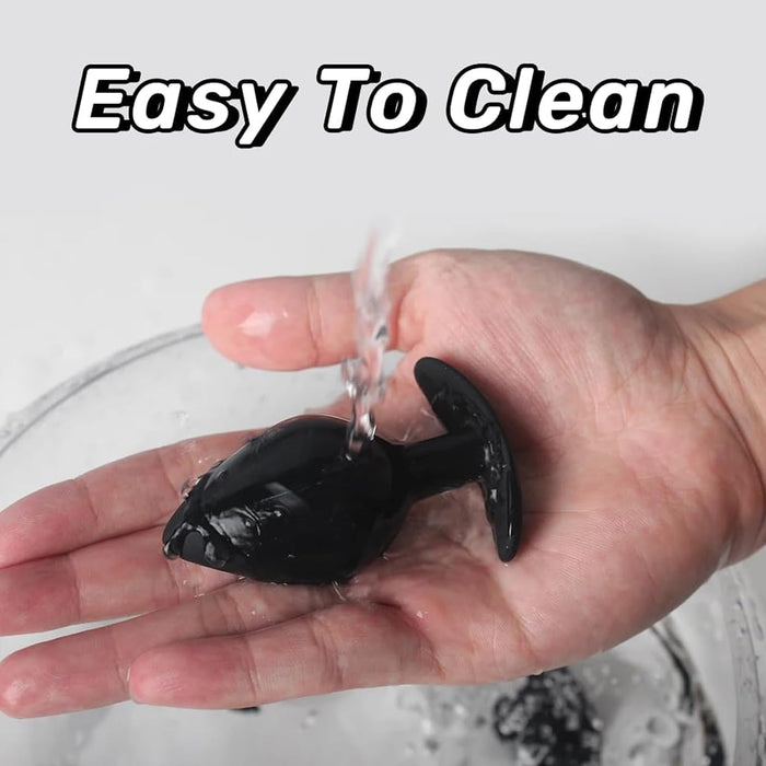 Силиконовая анальная пробка с сильной присоской и T-образной ручкой для комфорта