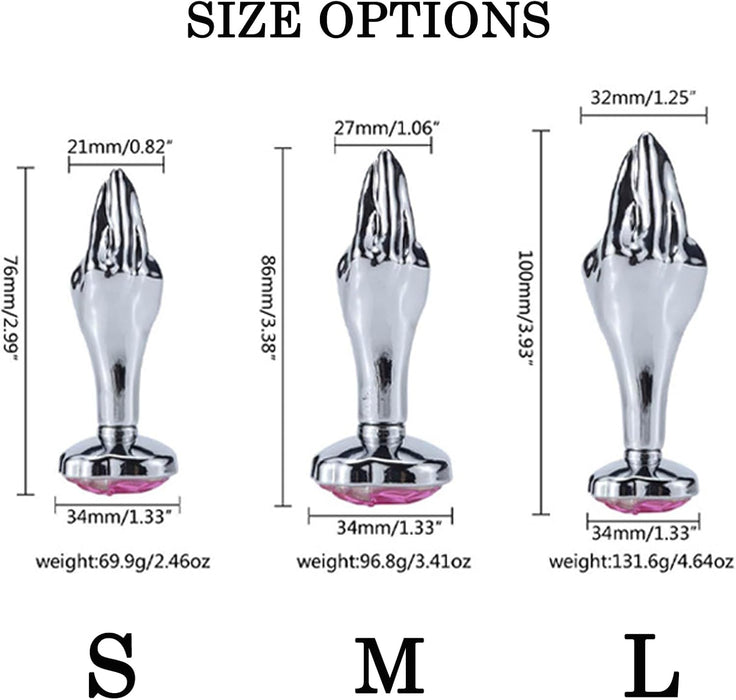 Элегантный металлический анальный плаг с базой из кристалла, маленький розовый