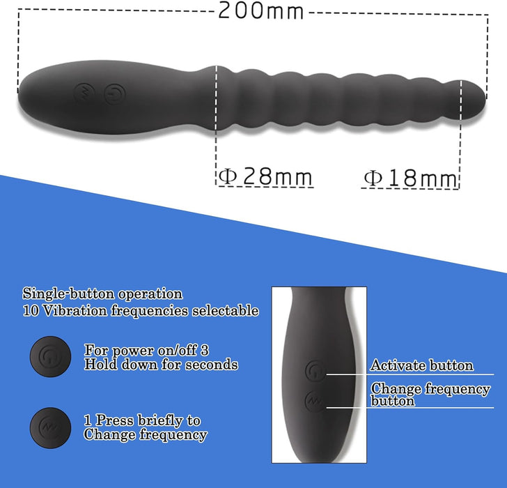 Аналный вибратор для мужчин и женщин с 10 режимами вибрации и сильной присоской