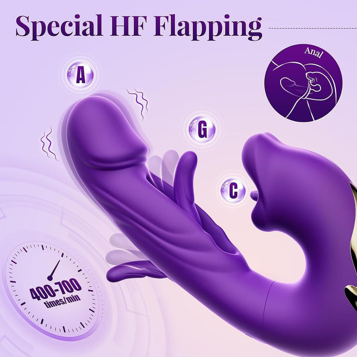 3 in 1 dildo vibrators ar mēles funkciju – kluss, uzlādējams, ūdensizturīgs