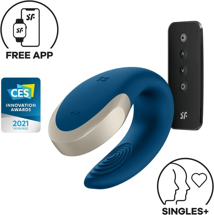 Poru vibrators ar tālvadības pulti un aplikāciju, medicīniskā silikona zilā krāsā