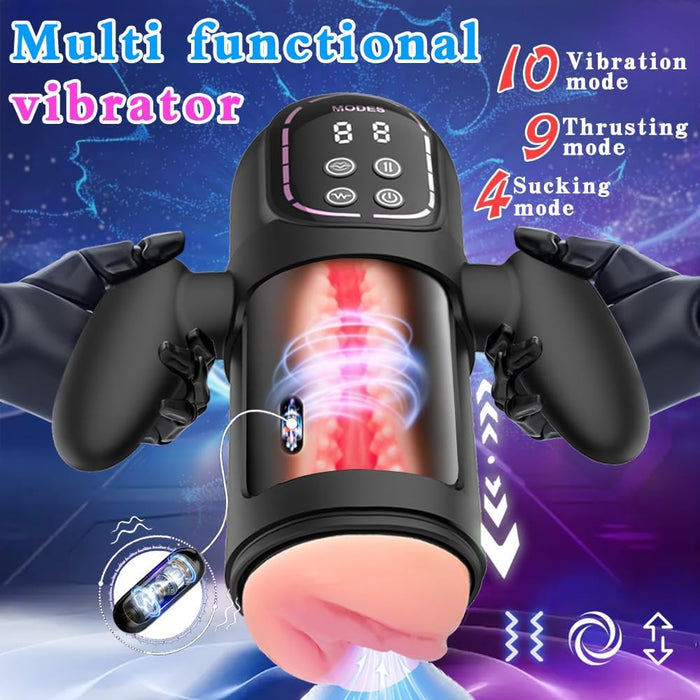 Автоматический вибрирующий мужской мастурбатор с 3 режимами тренировки с сильной присоской