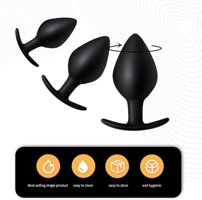 Силиконовая анальная пробка с сильной присоской и T-образной ручкой для комфорта