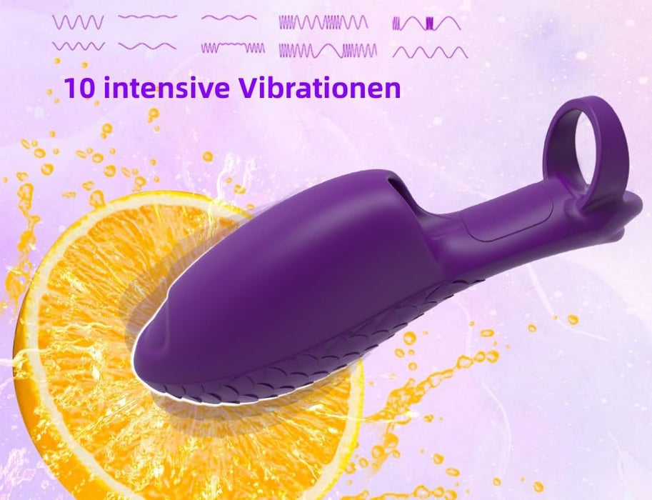 Silikona erotiskā pirkstu vibrators ar 10 režīmiem un zivju zvīņu tekstūru